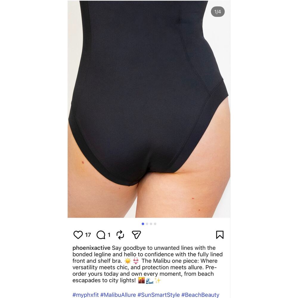 Phoenix Malibu One Piece Swimsuit – Black - Picture 8 of 9